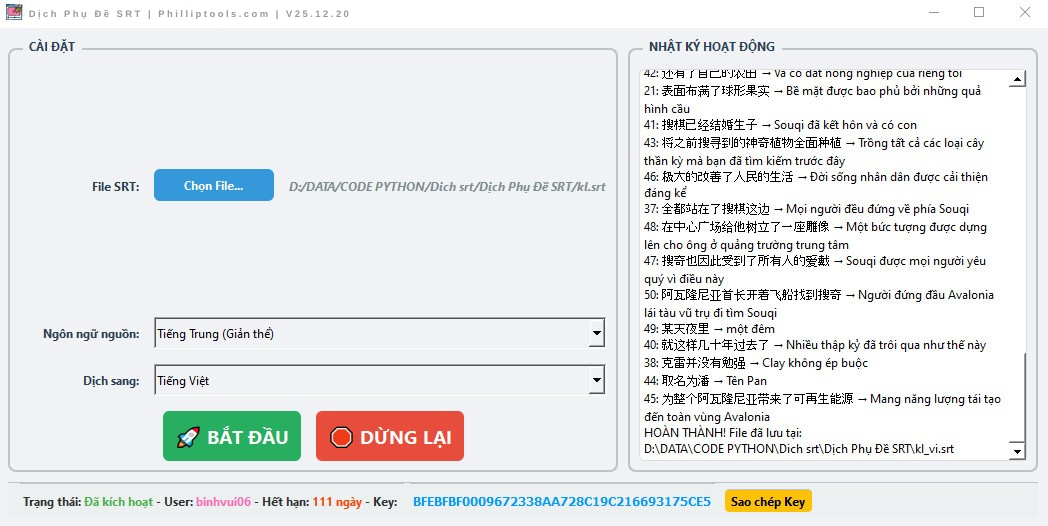 Dịch Phụ Đề SRT